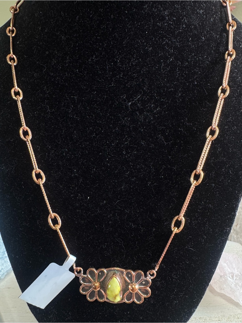 Palomino COPPER Gemstone Necklace with Floral Accents 18-20”